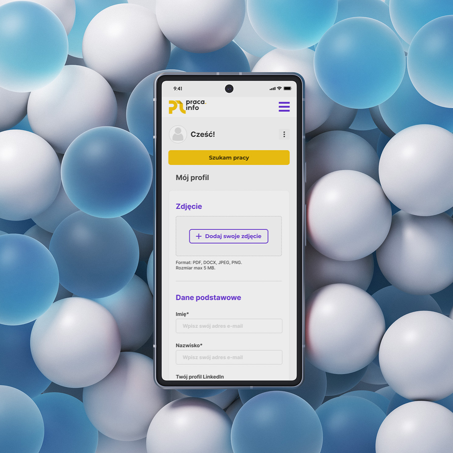 Praca.Info — widok profilu kandydata i historii aplikacji